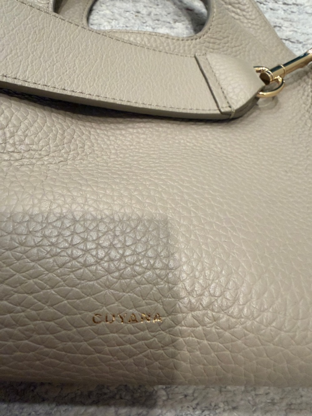 Cuyana Pebbled Leather Tote in Light Taupe - Picture 2 of 5